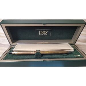 Cross 1/20th 10k Gold Filled Pen Made in USA w/ Case, Cover Greek Key Design